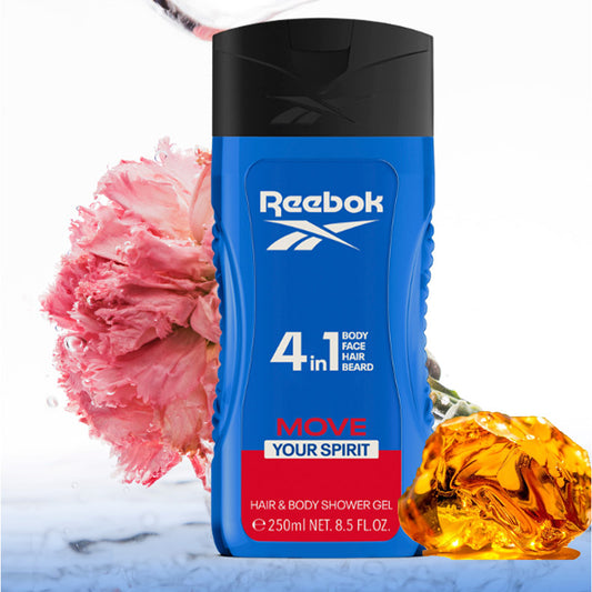 REEBOK 4IN 1 HAIR & BODY SHOWER GEL MOVE YOUR SPIRIT 250ML